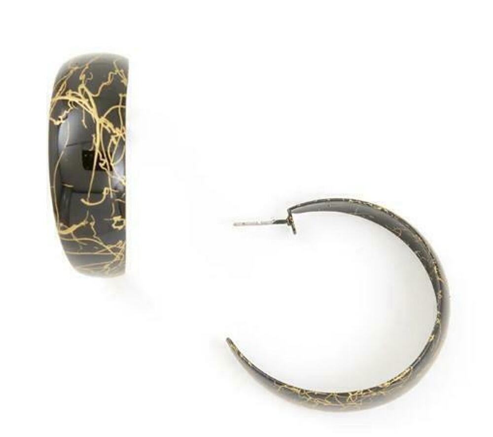 Zenzii Color Hoop Earrings - Black